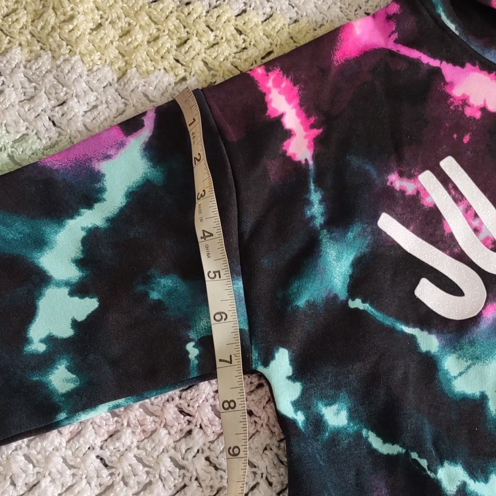 NWT Justice M(10) Tie Dye Cropped Hoodie